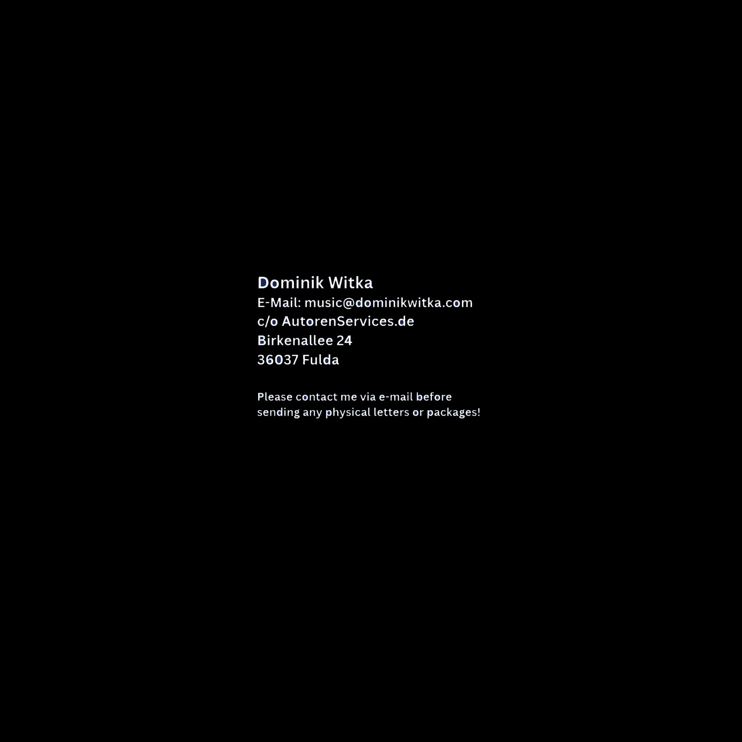 Impressum details for Dominik Witka